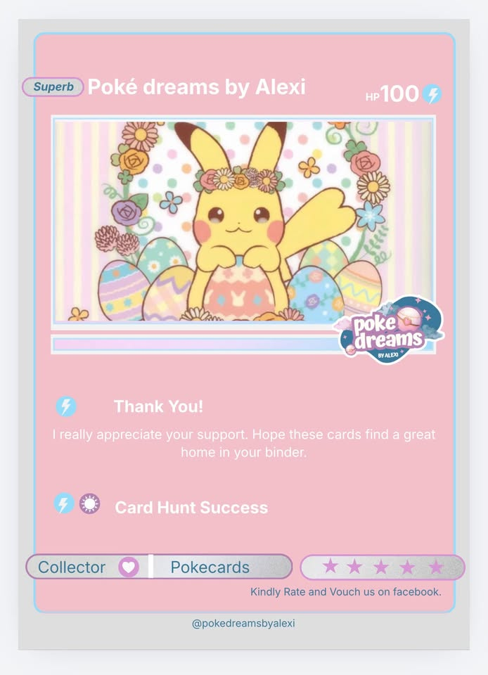 Poké Dreams by Alexi thank-you card